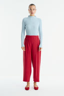 Relaxed Fit Cupro Trousers - Red