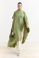 Tunnel Detailed Abaya - Sage Green