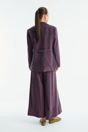 Benetti Button-Detail Skirt Suit - Plum