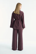 Cuffed Striped Trouser Set
