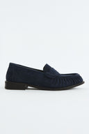 Moren Suede Genuine Leather Loafers - Navy Blue