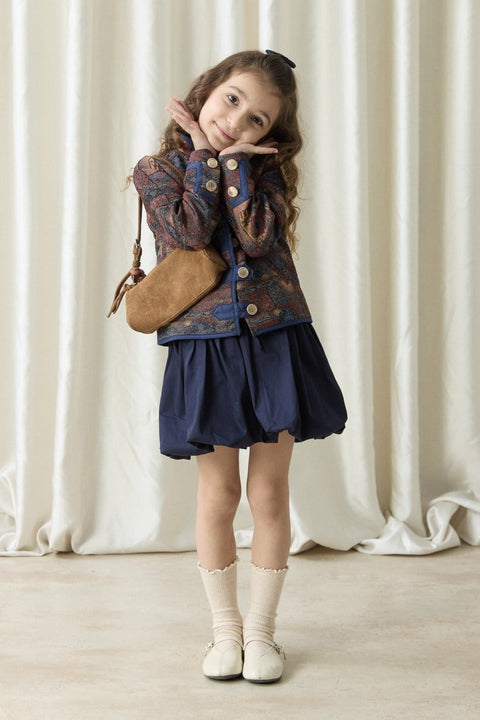 Ethnic Patterned Jacquard Jacket - Brown