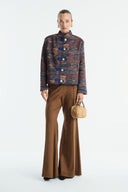 Gold Button Jacquard Jacket