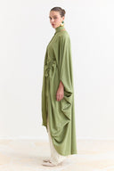 Tunnel Detailed Abaya - Sage Green