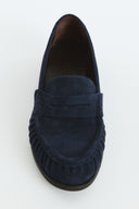 Moren Suede Genuine Leather Loafers - Navy Blue