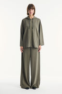 Zip-Up Comfortable Trouser Set