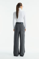 Straight-Leg Crepe Trousers - Anthracite