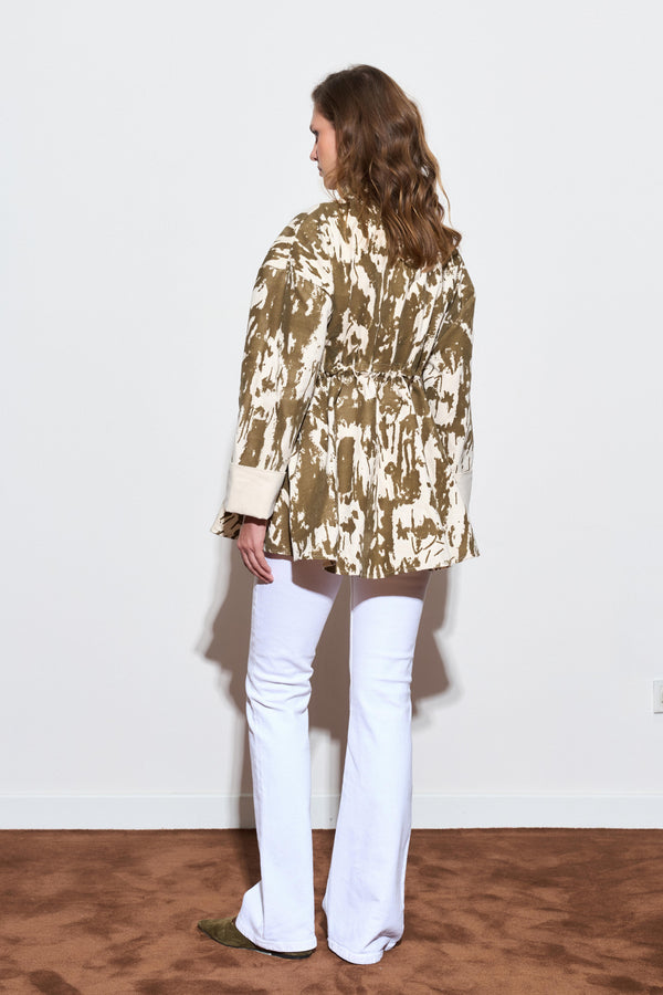 Fery Flok Baskılı Ceket - Yeşil