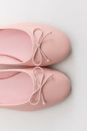Fiyonklu Deri Mat Babet - Pembe