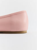 Fiyonklu Deri Mat Babet - Pembe