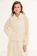 Flora Desen Brode Etekli Takım - Butter Yellow