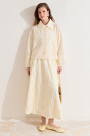 Flora Desen Brode Etekli Takım - Butter Yellow