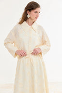 Flora Desen Brode Etekli Takım - Butter Yellow