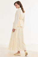 Flora Desen Brode Etekli Takım - Butter Yellow