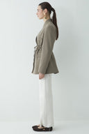 Fularlı Double Blazer Ceket - Çağla