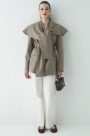 Fularlı Double Blazer Ceket