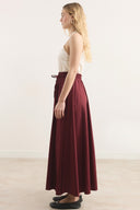 Gabardin Kloş Etek - Bordo