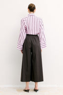 Geniş Paça Poplin Basic Pantolon - Kahve