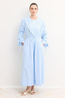 Geniş Paça Poplin Basic Pantolon - Mavi