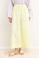 Geniş Paça Poplin Basic Pantolon - Sarı