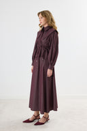 Işıltılı Geniş Yaka Gabardin Takım - Bordo