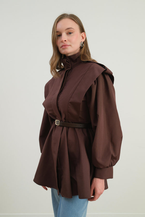 Isolde Allerli Trençkot - Acı Kahve