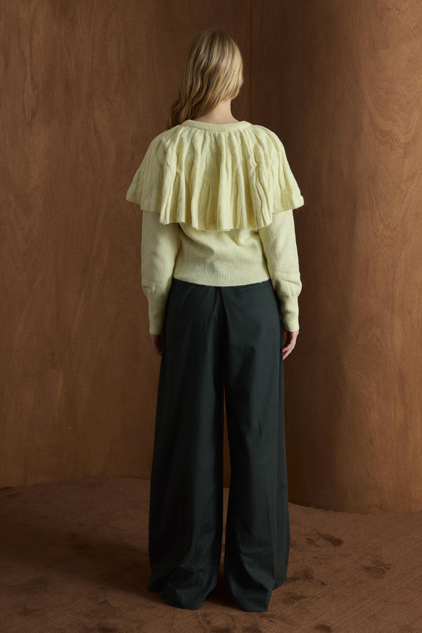 Jany Yaka Detaylı Triko Kazak - Butter Yellow