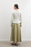 Jewel Peplum Simli Triko Hırka - Ekru