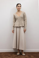 Jewel Peplum Simli Triko Hırka - Mocha