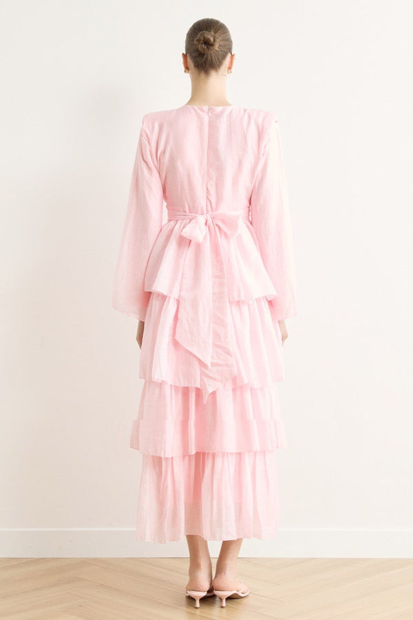 Kat Kat Puantiye Elbise - Pembe