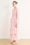 Kat Kat Puantiye Elbise - Pembe