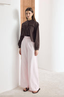 Kemerli Keten Basic Pantolon - Pembe