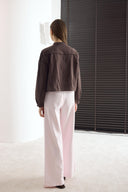 Kemerli Keten Basic Pantolon - Pembe