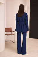 Kemerli Blazer Pantolon Takım - İndigo