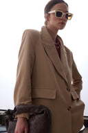 Linen Padded Jacket - Beige