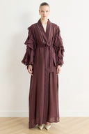 Kol Fırfırlı Abaya - Bordo