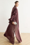 Kol Fırfırlı Abaya - Bordo