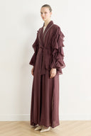Kol Fırfırlı Abaya - Bordo