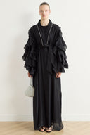 Kol Fırfırlı Abaya - Siyah