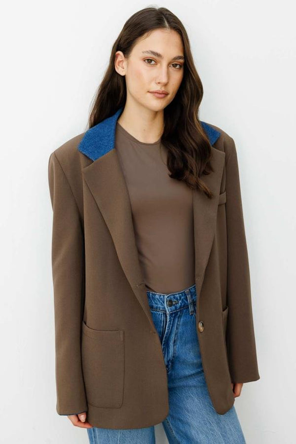Kot Garni Detaylı Blazer Ceket - Haki