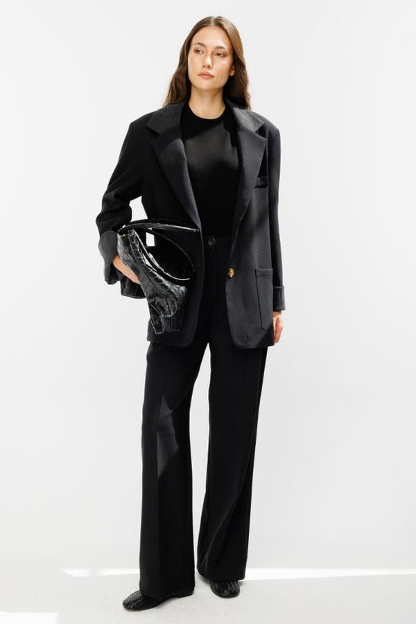 Kot Garni Detaylı Blazer Ceket - Siyah