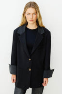 Kot Garni Detaylı Blazer Ceket - Siyah