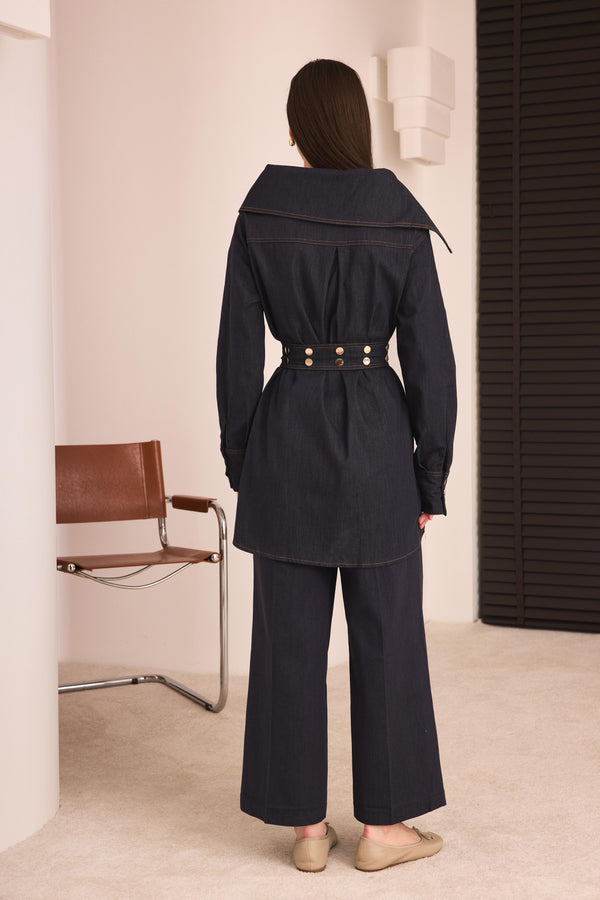 Limited Ariana Denim Ceket Takım - Lacivert