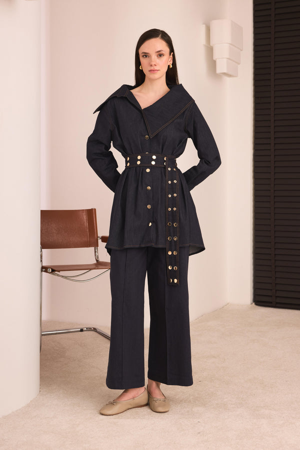 Limited Ariana Denim Ceket Takım - Lacivert