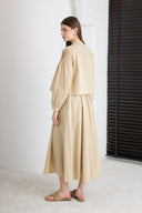 Livya Biyeli Nervürlü Vual Etek Takım - Bej