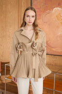 Lofts Piliseli Grenli Premium Ceket - Camel