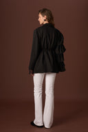 Louie Kol Dantelli Double Ceket - Siyah
