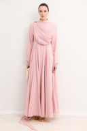 Milen Şifon Elbise - Pembe