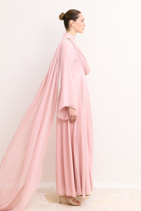 Milen Şifon Elbise - Pembe