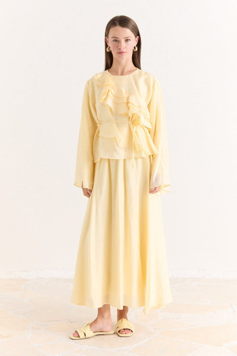 Nara Flared Skirt Set - Yellow